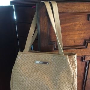 Cole Haan Leather Woven Handbag